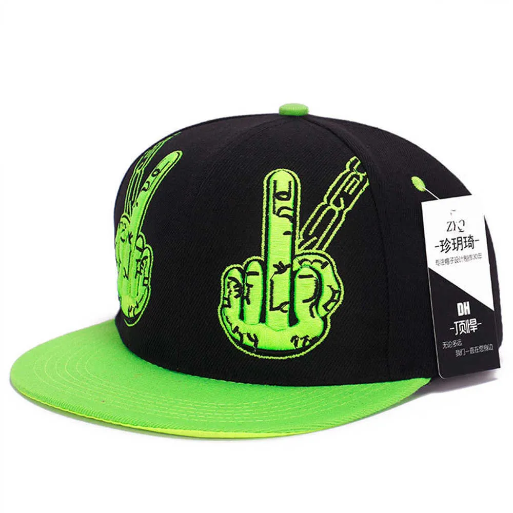 New Arrival Middle Finger Gesture Baseball Cap Embroidery Men Women Hip Hop Snapback Personality Rebound Dad Hat Gorras EP0095 (2)