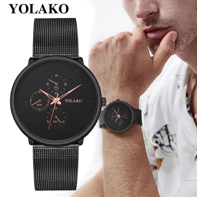 YOLAKO Business Watch Quartz Men s Luxury Timepiece with Simple Scrub Dial Atmosphere Calendar and Casual Style