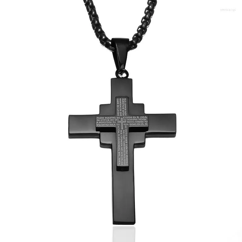 Hänge halsband rostfritt stål kors kristendom religion påsktransport amulet tröja kedja av älskare Bibelsmycken