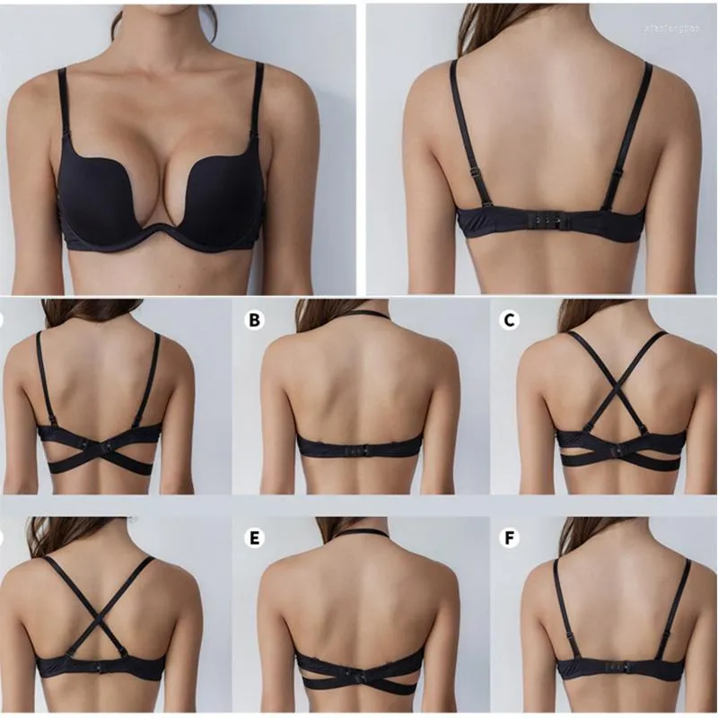 Low Back Bras For Women Seamless Underwire Invisible Deep V Sexy Backless