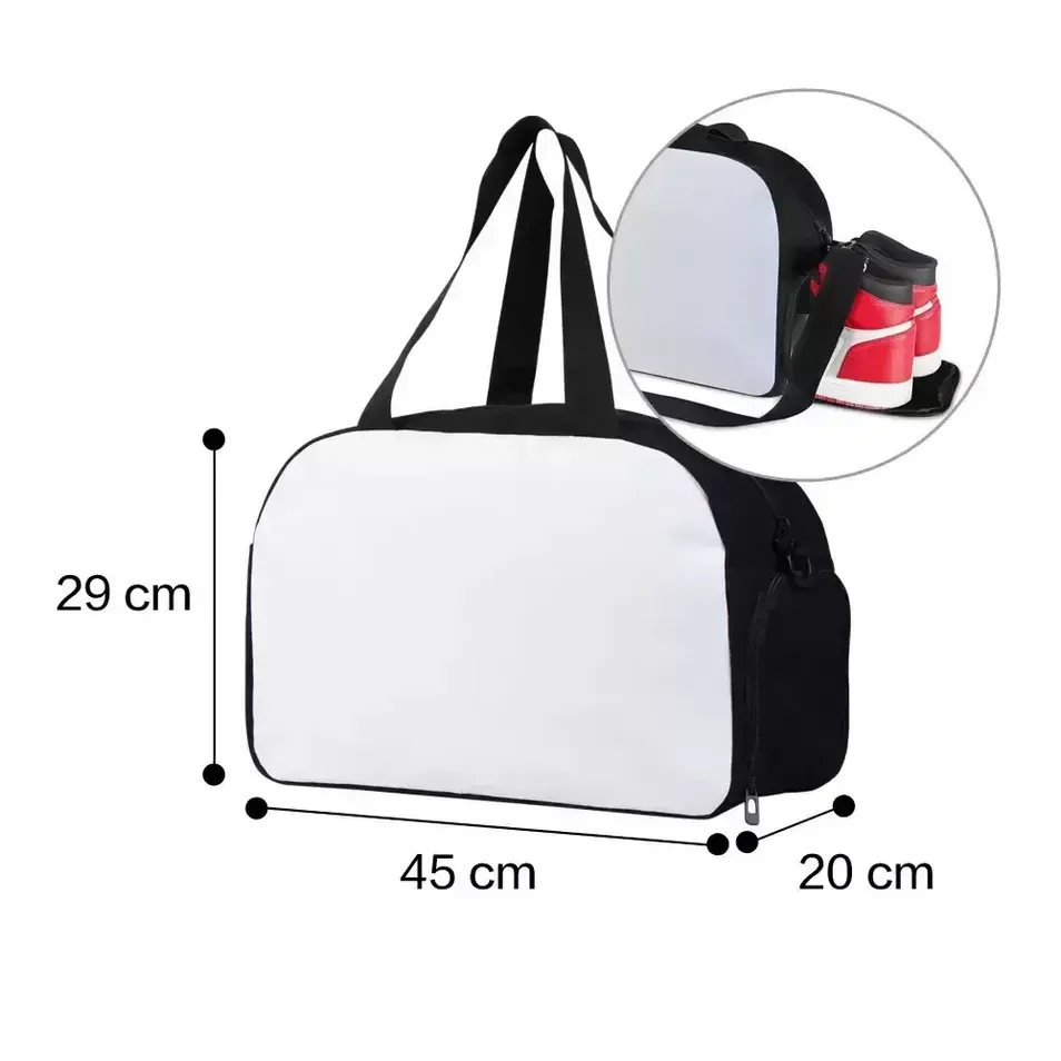 Sublimazione Borsa da viaggio vuota modello personalizzato stampa a trasferimento termico logo borsa fitness borsa sportiva da esterno S62