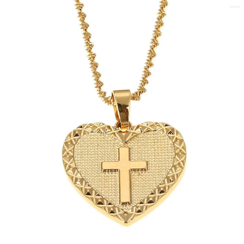 Chaînes couleur or jésus Crucifix croix chaîne pendentif colliers pour femmes hommes bijoux chrétiens