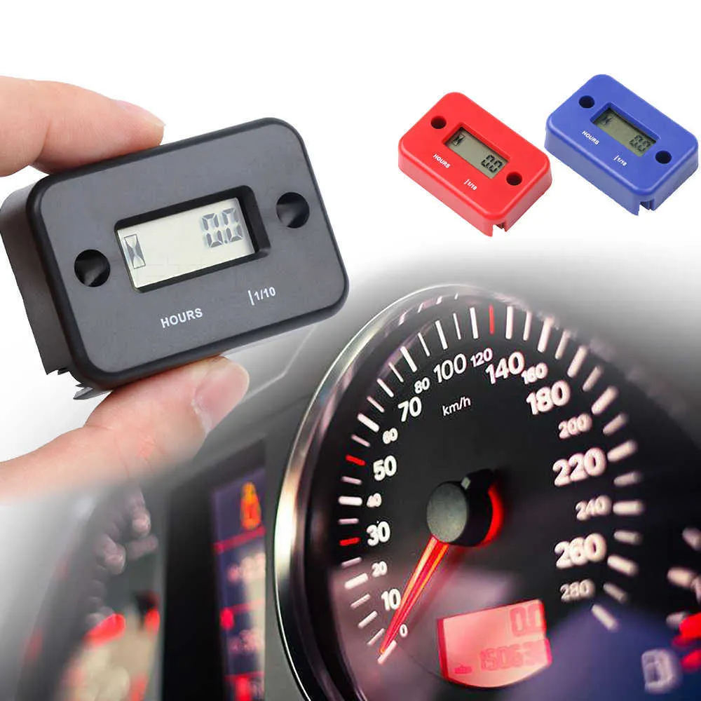 Bilbil Digital timmätare LCD -räknare för ATV Motorcykeltidskräp snöskoter bensinbåtgenerator timer cykelbiltillbehör