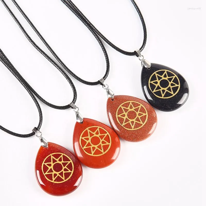 Hanger kettingen ishtar star mesopotamische reiki symbolen lange ketting mannen vrouwen natuurlijke kristalwaterdruppeltjes sieraden