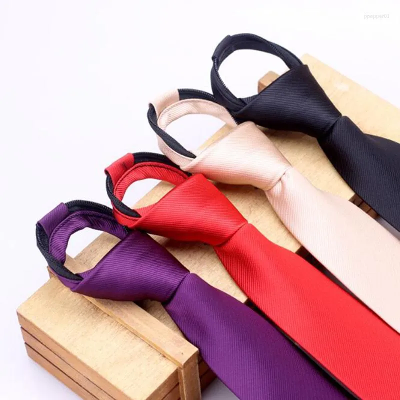 Fliegen Mode 6 cm Slim Krawatte Red Bule Solide Polyester Schmale Reißverschluss Krawatte Für Männer Freizeit Business Hochzeit Dünne Hals Zubehör