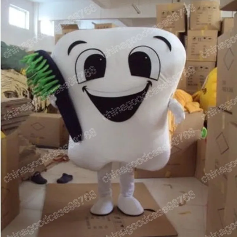 Costume de mascotte de dent blanche de performance robe de Festival de carnaval de haute qualité Halloween noël unisexe tenue de publicité extérieure Costume