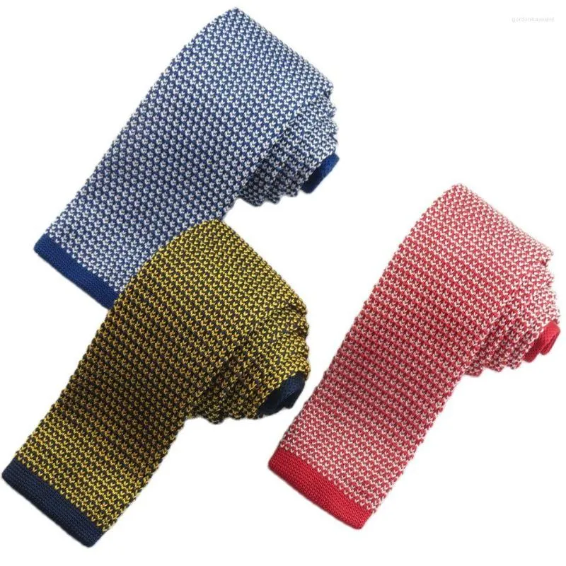 Bow Ties Striped Knitted For Men Navy Blue Neck Tie Slim Men's Wedding Party Suit Shirt Dress Accessories Cravates Gravata