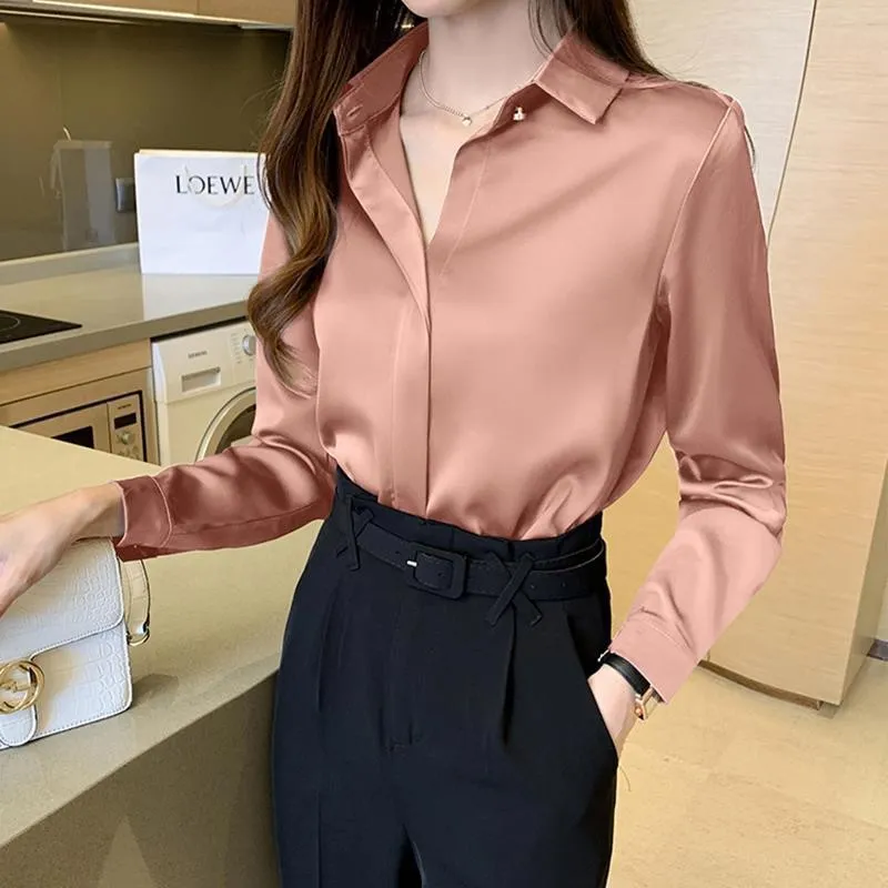 Maglietta Donna Maniche Lunghe Elegante T-Shirt Girocollo Donna Magliette Cotone Donna Moda Camicia Top Casual Tee Bluse Moda T-Shirt da Donna Camicia Scollo a V Top a Pieghe Maglietta Casual T-Shirt