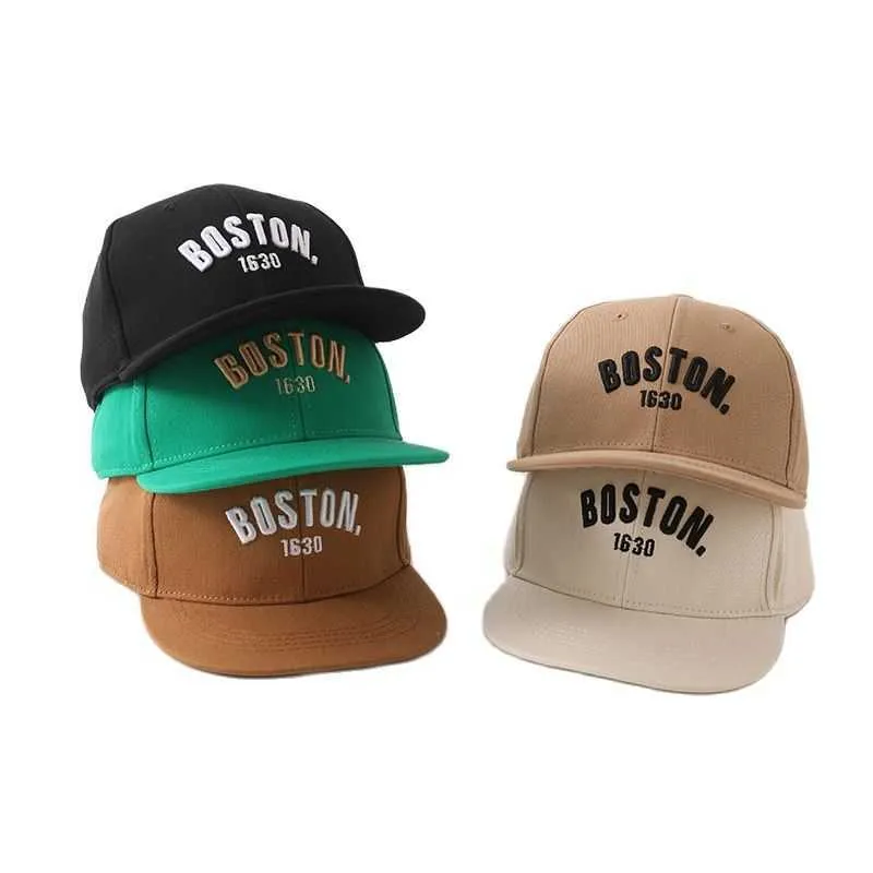 Capas de bola doitbest 2023 verão menino menina boné de beisebol boston letras child chapéus chapas planas crianças crianças atingidas taps snapback gorras ossos aa220517