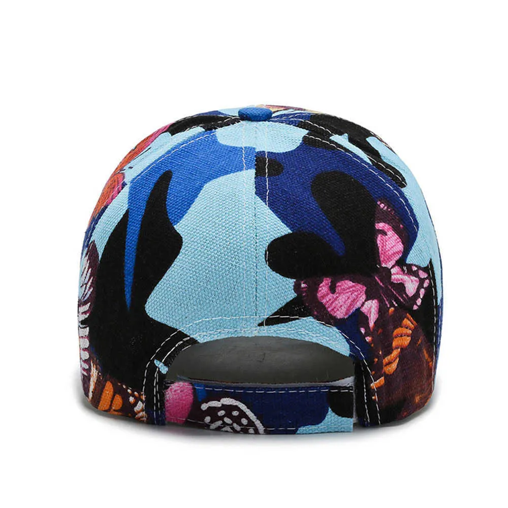 New Arrival Baseball Cap Leaf Butterfly Print Men Women Snapback Outdoor Sports Sun Shade Visor Trucker Dad Hat Casquette EP0102 (12)