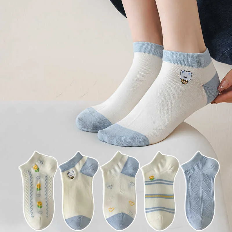 Breathable Cotton Womens Short Walking Socks For Women Cute