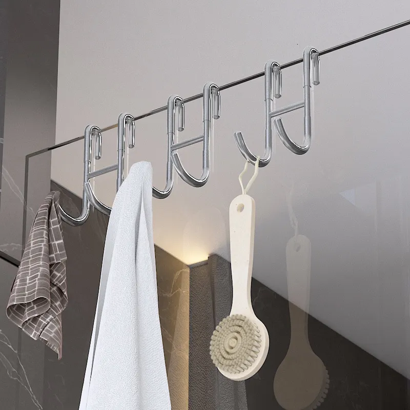 Robe Hooks 1 Shower 304 Stainless Steel Glass Door Towel Rack Kitchen Bathroom Frameless Drilling Free Hanger From 3 39 DHgate