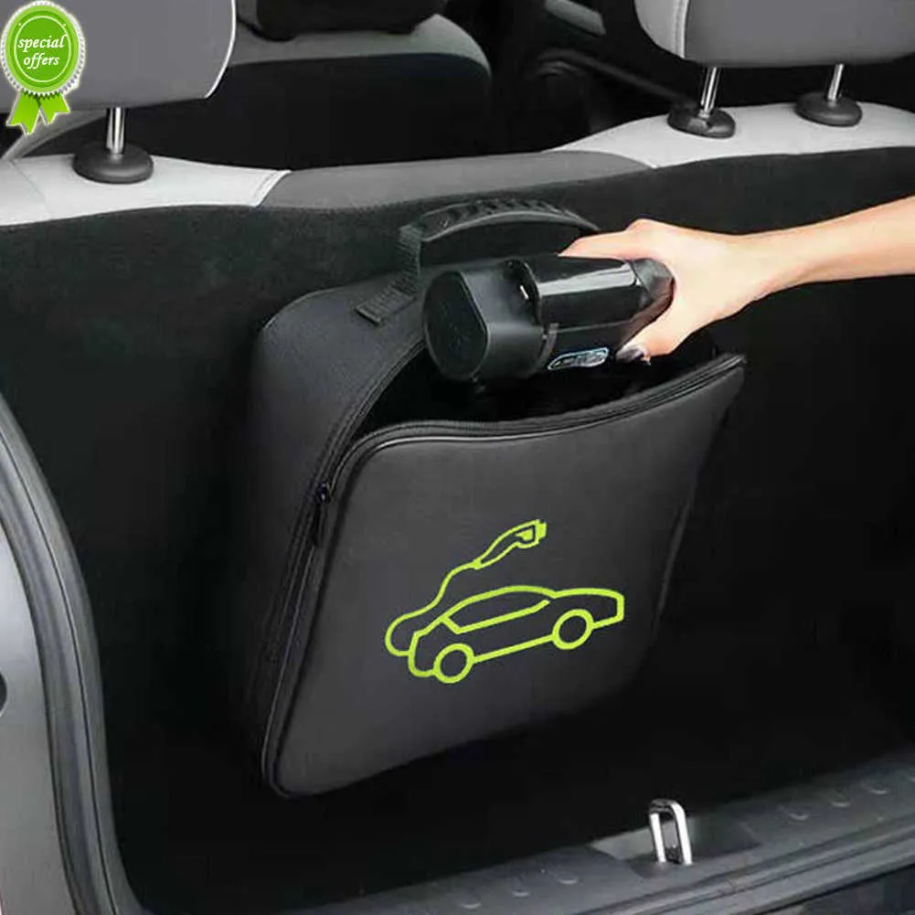 Ny billaddning Kabelförvaringspåse Jumper Bär väska för laddning av elektriska fordonsanslutningar Laddningsutrustning Behållarförvaring