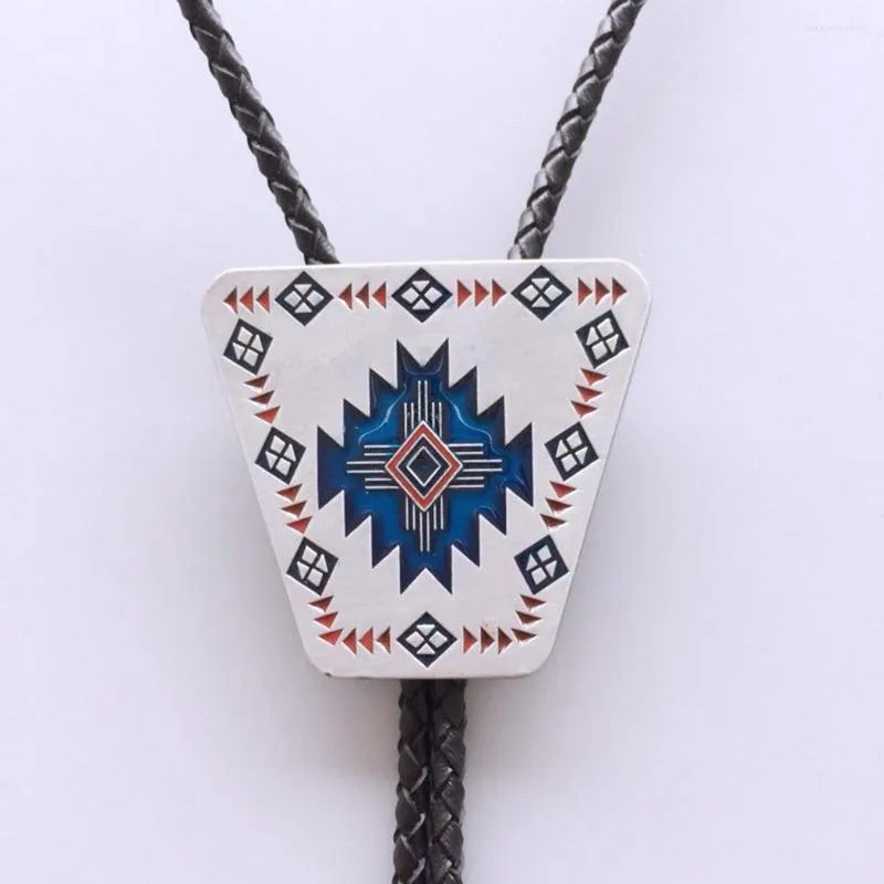 Bow Ties American Southwest Pattern Western Wedding Bolo Tie Neck Leather Necklace Also Stock In US