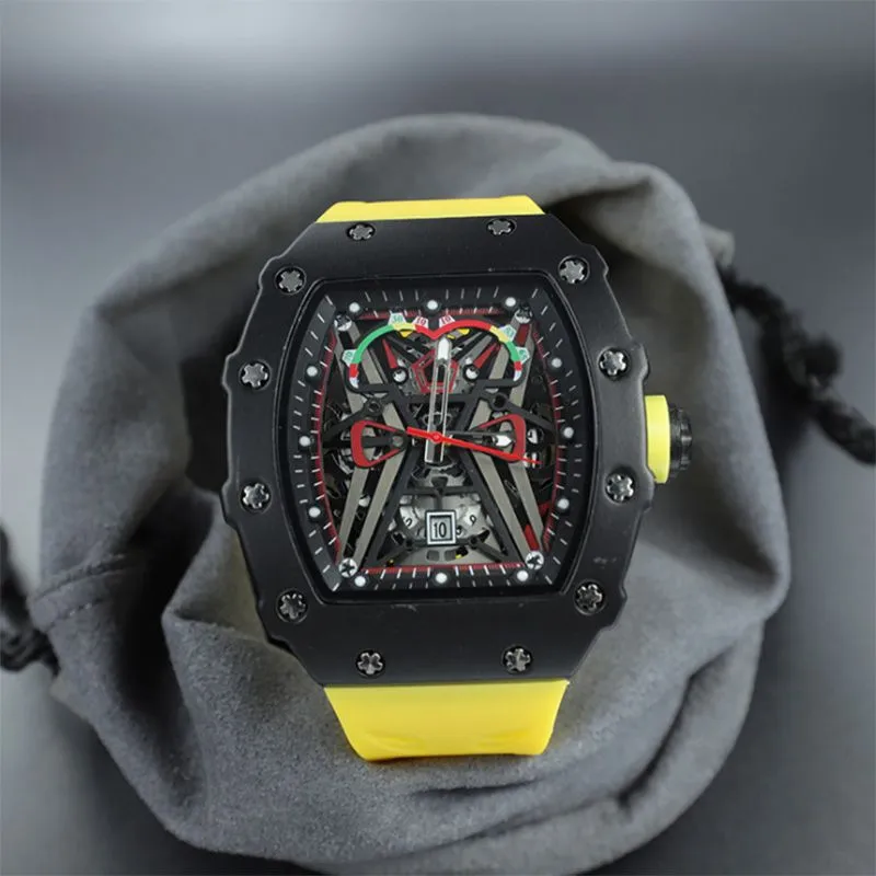 Luxusuhr, Sport-Silikon-Armband, Quarzuhr, Chronograph, Designer-Stil, hochwertige Uhr