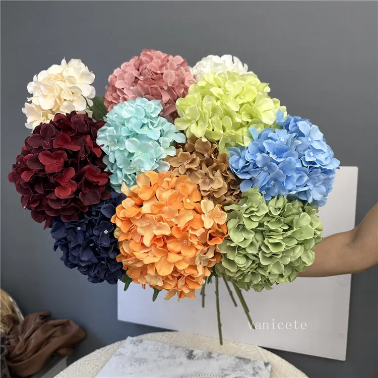 LUSHIDI 10 fiori artificiali di ortensia, fiori di seta di