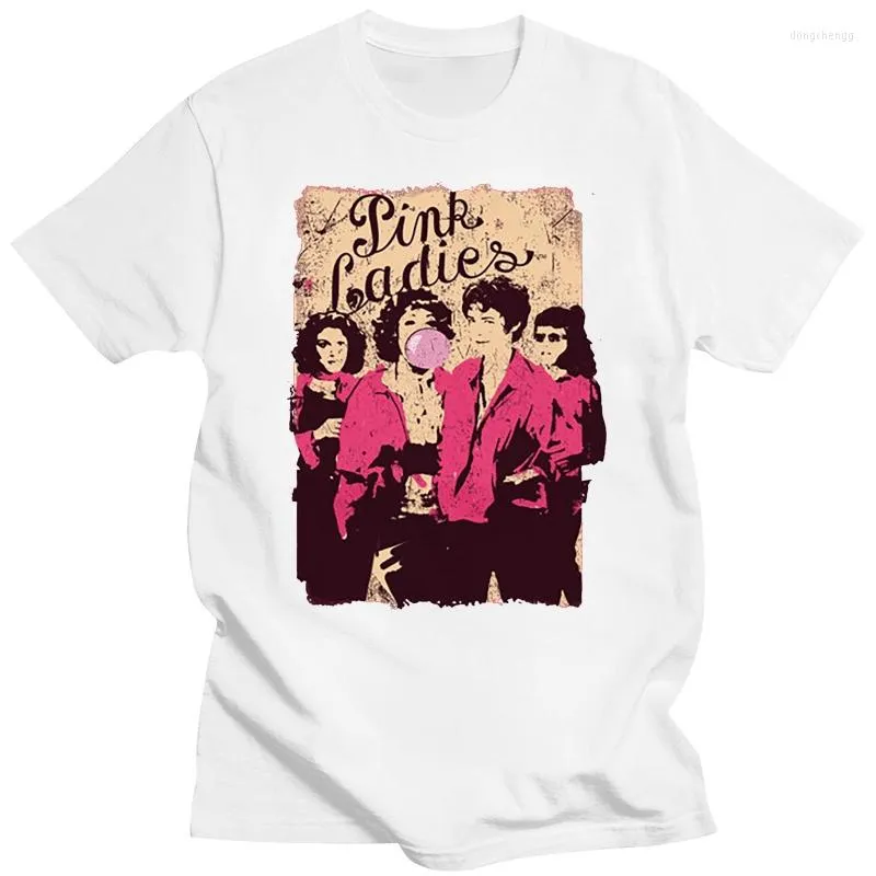 T-shirts pour hommes Grease Movie Pink Ladies T-shirt adulte sous licence T-shirt à manches courtes en coton toutes tailles