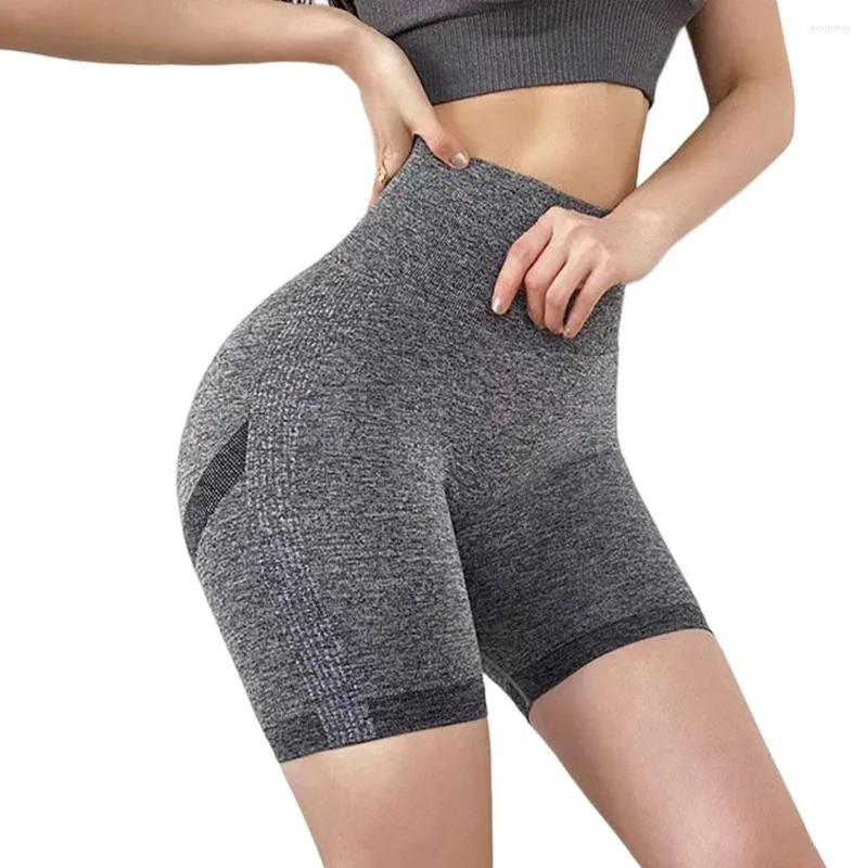 Short actif Yoga Fitness Leggings Pantalon d'entraînement Coupe ajustée Costume Lavable Hanche Course Uni Douceur À la mode Noir