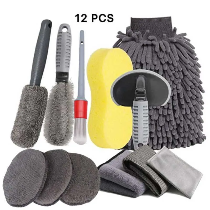 Nouvelle Voiture Beaut 12 Pièces Ensemble De Brosses De Détail Brosse De Pneu  Polissage Épilation À La Cire Éponge Moyeu De Roue Gant De Lavage Nettoyage  Outils De Toilettage Accessoires Du 7,27 €