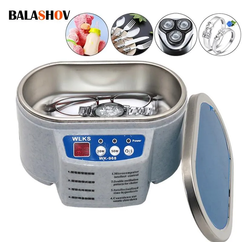 Sprzątacze 30/50 W Digital Ultrasonic Cleaner Wibracje podwójna częstotliwość Ultradźwiękowa kąpiel biżuteria Części Szklanki Wyczyść płytkę Wyłączoną