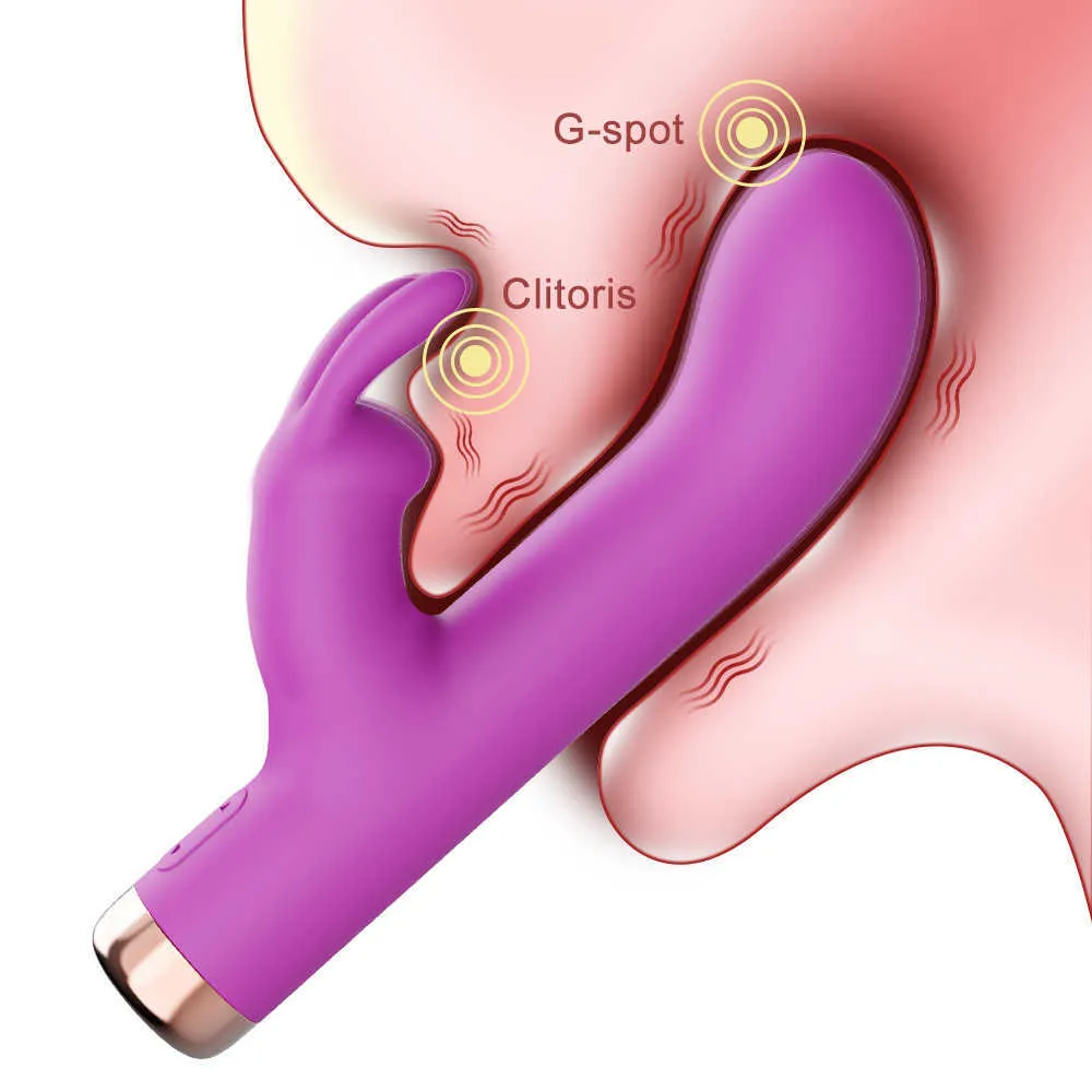 NXY Vibrators Powerful Rabbit Vibrator for Women g Spot Clitoris Stimulator Fast Orgasm Vibrating Dildo Adult Masturbators Female Sex Toys 230508
