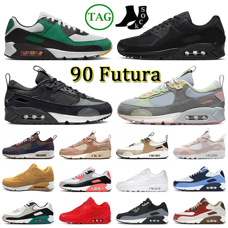 nike air max 90 futura airmax airmaxs 90 90s running shoes 디자이너 2023 러닝화 스포츠 90 Futura 블랙 빅 사이즈 12 What The Og 디자이너 운동화 캐러멜 팬텀 코코넛 밀크 클럽 갈색 운동화 남성 여성 90【code ：L】