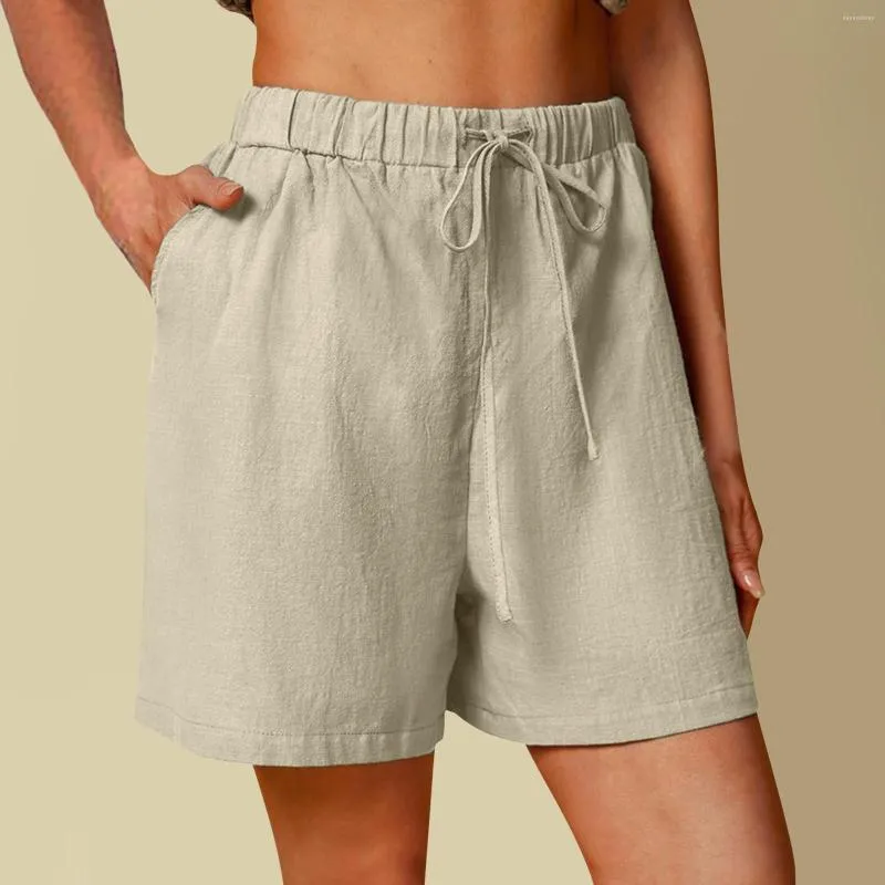 Pantalones Cortos Activos Cintura De Algodón Mujer Elástico Verano Mujer  Casual Y Alto Sólido Pantalones Cargo De Mujer Con Bolsillos De 24,5 €