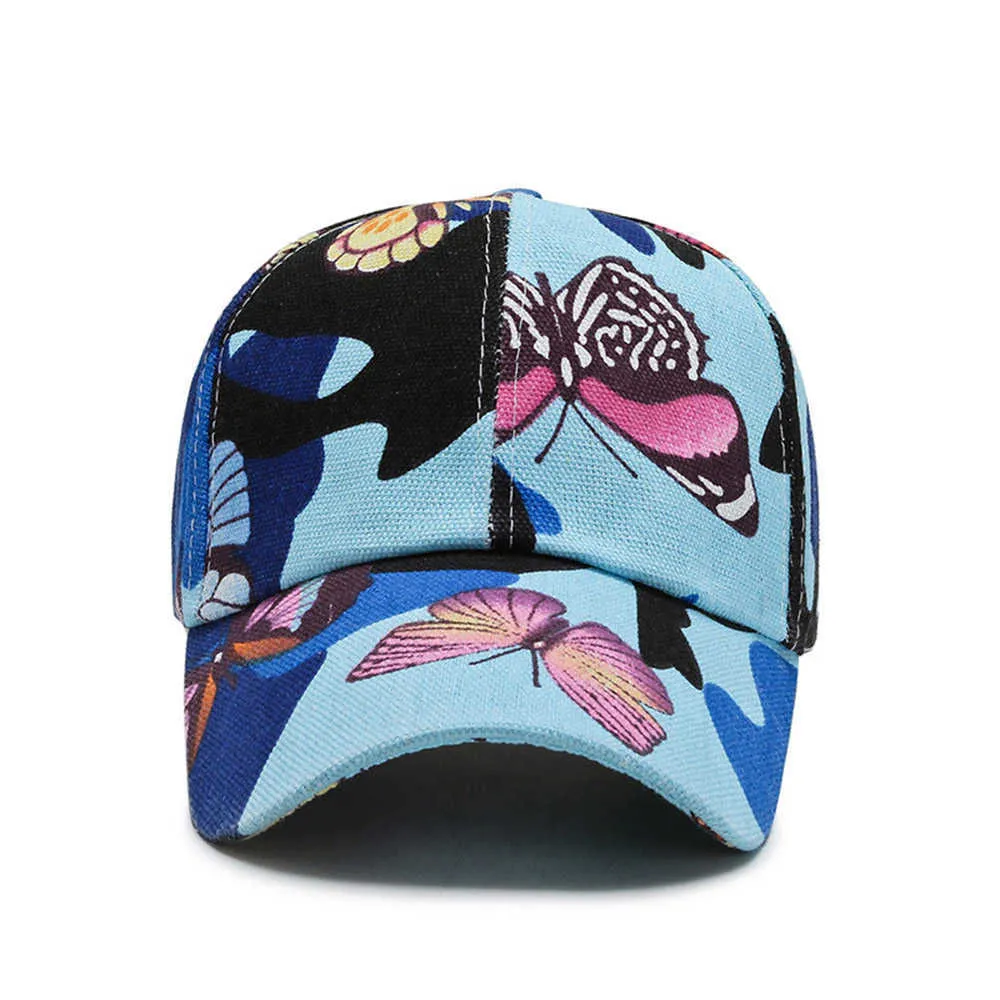 New Arrival Baseball Cap Leaf Butterfly Print Men Women Snapback Outdoor Sports Sun Shade Visor Trucker Dad Hat Casquette EP0102 (4)