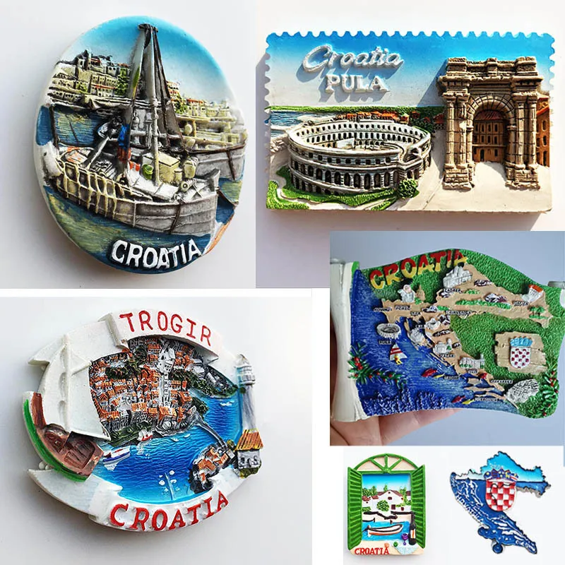 Dekorativa föremål Croacia kylmagnet Kroatie Turist souvenirer Medelhavet Malta Polen Magnetiska kylskåp klistermärken Kroatien Karta Heminredning 230516