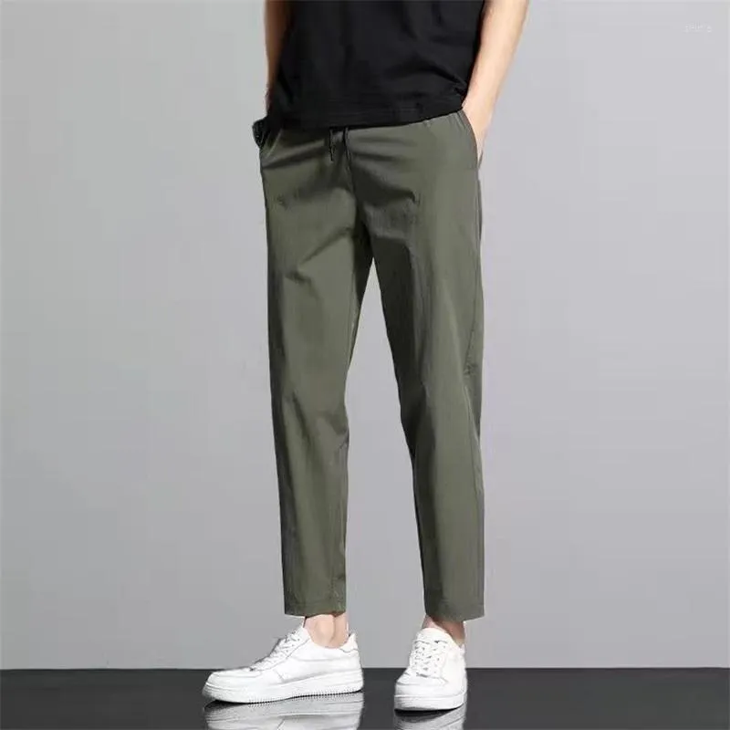 Men's Pants Ice Silk Sport Men Quick Drying Straight Running With Pockets Casual Harem Joggings Sports Sweatpants