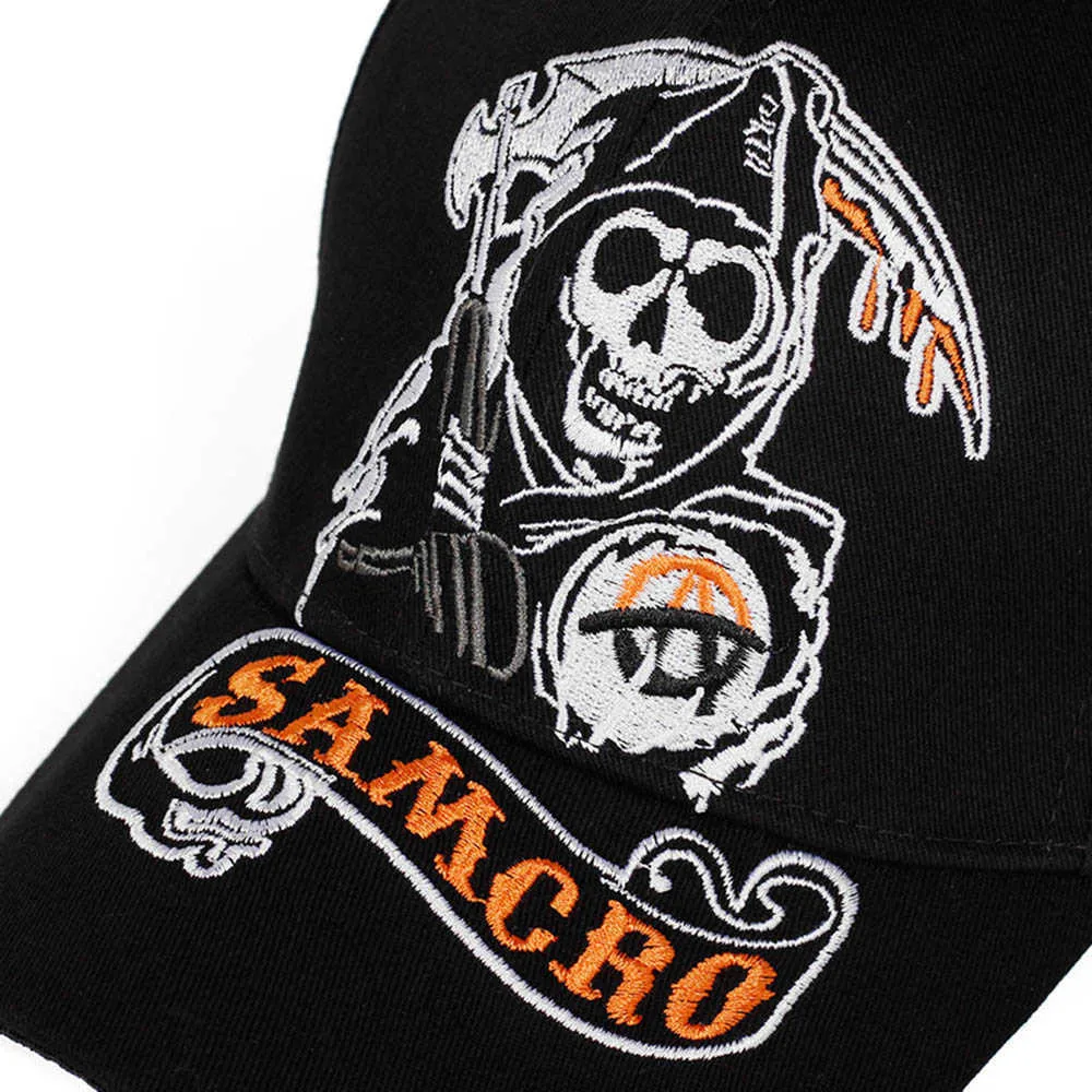 Fashion Unisex Baseball Caps SOA Sons Of Anarchy Skull Embroidery Snapback Men Women Motorcycle Racing Sports Trucker Hat EP0054 (3)