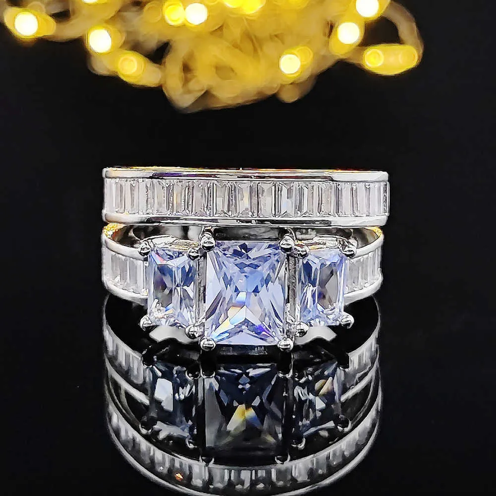 Sparkling Diamond Stackable Wedding Ring Sets Set Large