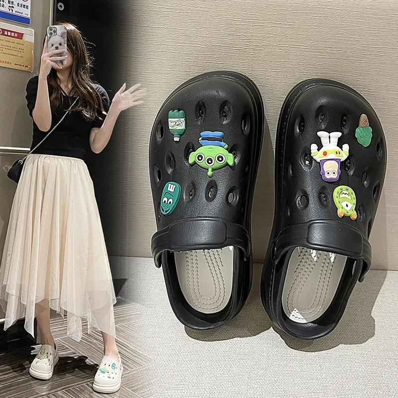Sandals drip plastic shoes flower slippers men s women s outdoor non slip bag toe drag summer casual beach hole sandals HA6332 2 03