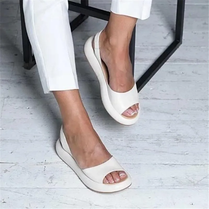 Slippers 2023 Sandals Women's Summer Fashion Flat Shoes Adult Casual Wild Ladies Heel Solid Flip-flops