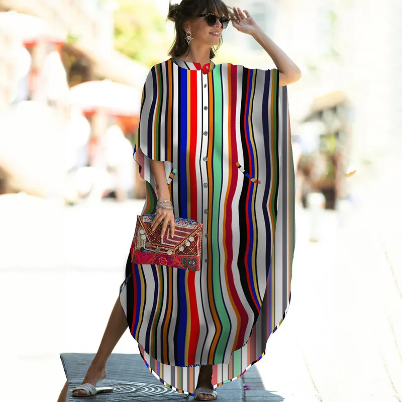 Femme SnakeSkin Kaftan Beach Print Long Boho Maxi Dress Cover Up