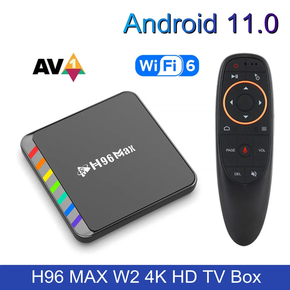 H96 Max W2 TV Box Android 11 4G 64GB 32GB 4K WiFi6 BT5.0 Media Player H96max Smart TVbox S905W2 Ustaw górne pole 2GB16GB