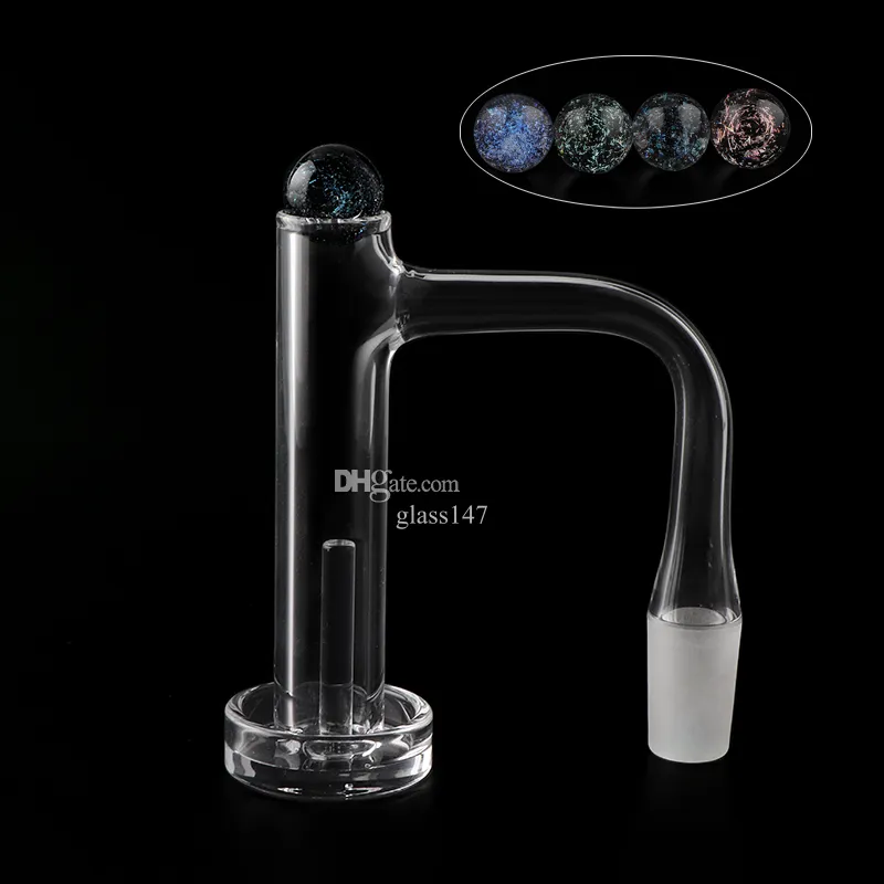 Full Weld Slurper Control Tower Quartz Banger With Dichro Glass Terp Pearls Quartz Pillar Fully Welded Beveled Edge Smoke Nails For Water Bong and Dab Rig