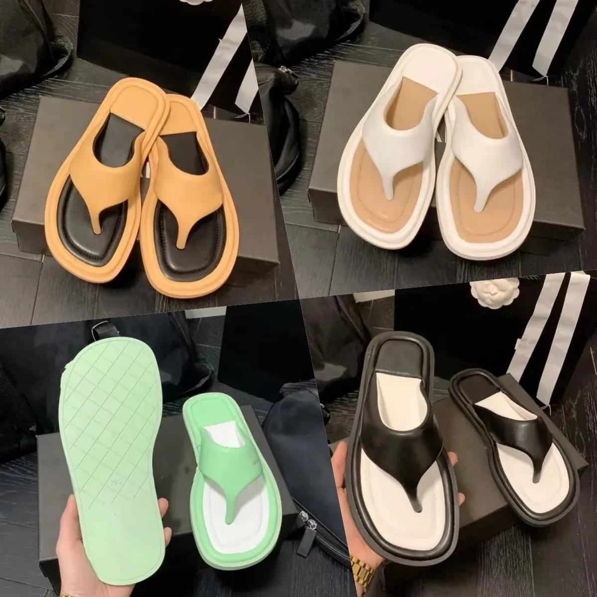 Designer Candy Color Slippers Summer Bread Sandal Comfort Slides Luxury Women Sandal Fashion Flat Bottom Flip-Flops Leisure Beach Shoes Slipper