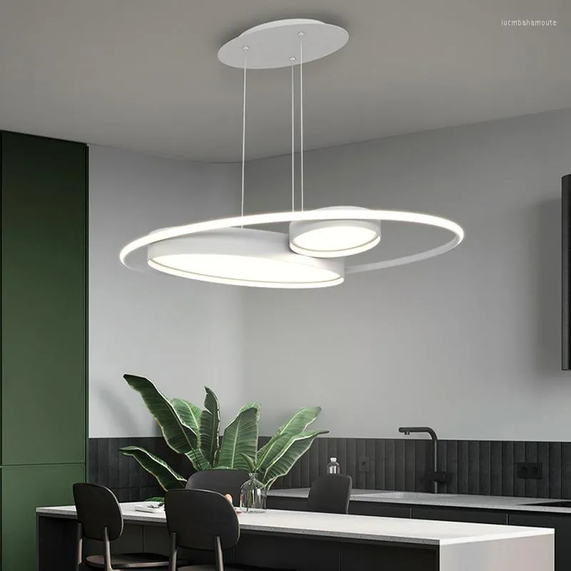 Kroonluchters woonkamer ring hanglampen acryl led restaurant kroonluchter moderne minimalistische kunst creatieve persoonlijkheid net rood aangepaste lamp