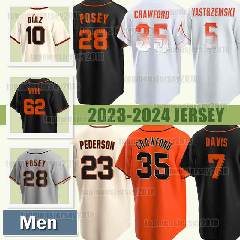 5 Mike Yastrzemski Jersey Buster Posey Mitch Haniger baseball Brandon Crawford San Francisco Joc Pederson Logan Webb JD. Davis Michael Conforto Giants Luis Gonzalez