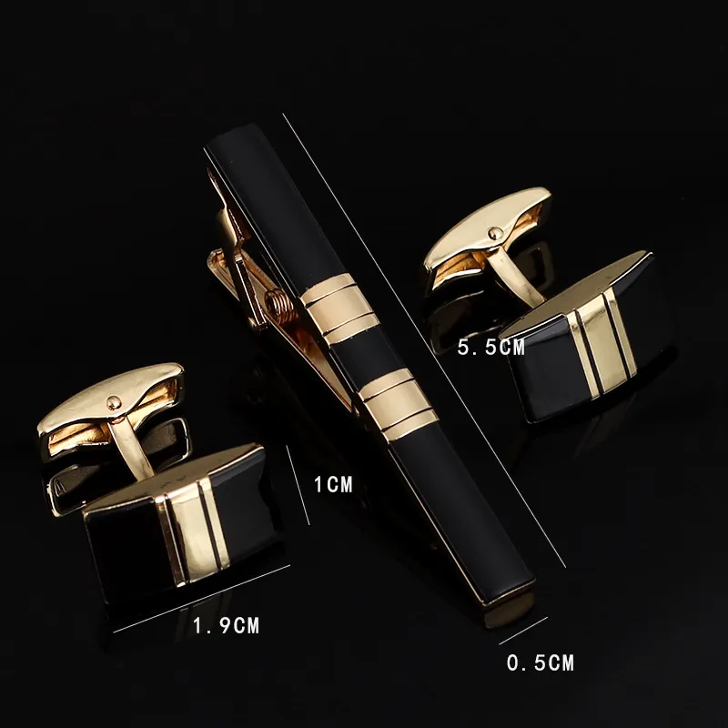 Gemelli per uomo Luxury Brand Desinger Tie Clip Gemelli Wedding For Men Groom Best Man 3PCS Suit Set Accessori Gioielli