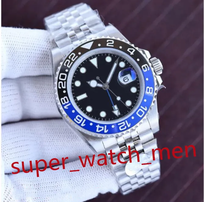 Les hommes regardent gmt ii homme regarde pepsi bezel vert cadran 904l 40 mm mouvement mécanique automatique orologio diamants bang jubiee bracelet wristwatch 13 style