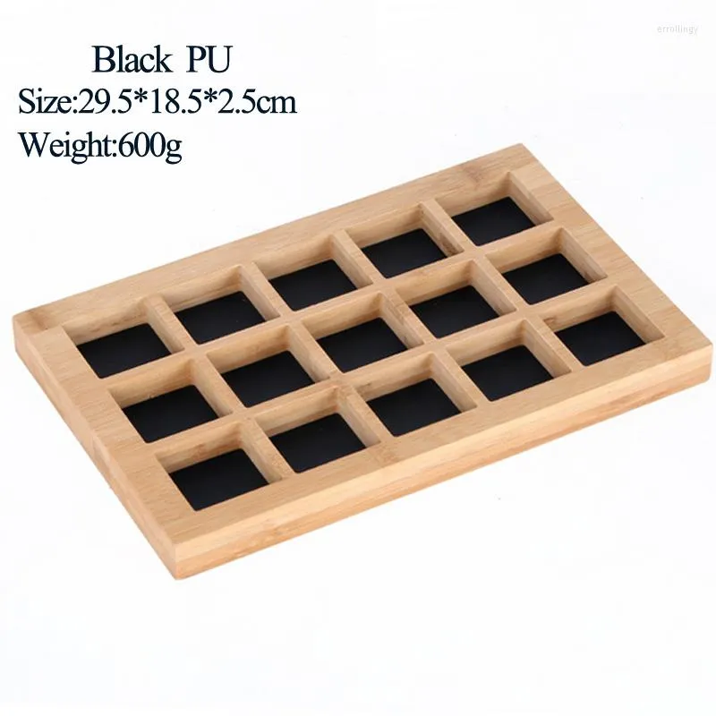 Jewelry Pouches Markdown Sale 15 Grids Bamboo Display Tray Earrings Nexklaces Pendants Rings Props Simple Packaging