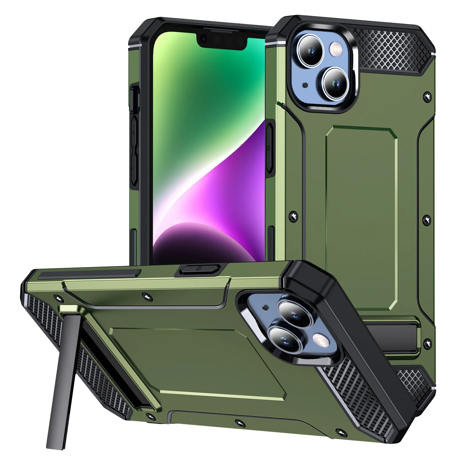Handyhüllen für iPhone 15 Pro Max Plus Samsung Galaxy S24 S23  Ultra-Fallschutz in Militärqualität, 2-lagige Hybrid-robuste, stoßfeste  Abdeckung mit