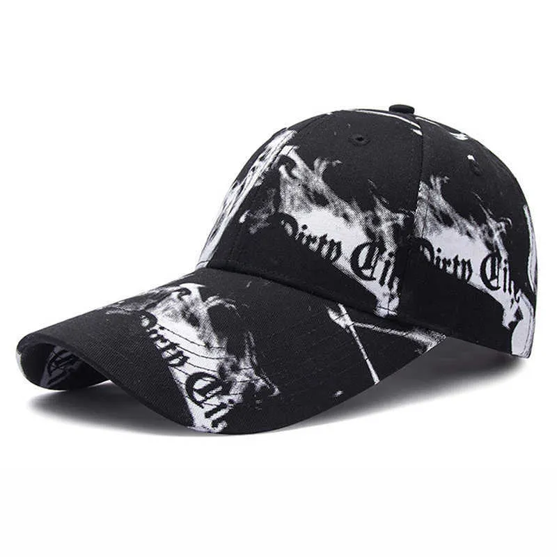 Ball caps mannen dames honkbal cap graffiti Korean inkt stijl tiener snapback long vizier zomer sport zonnedoppen hiphop papa hoed gorras ep002 aa220517