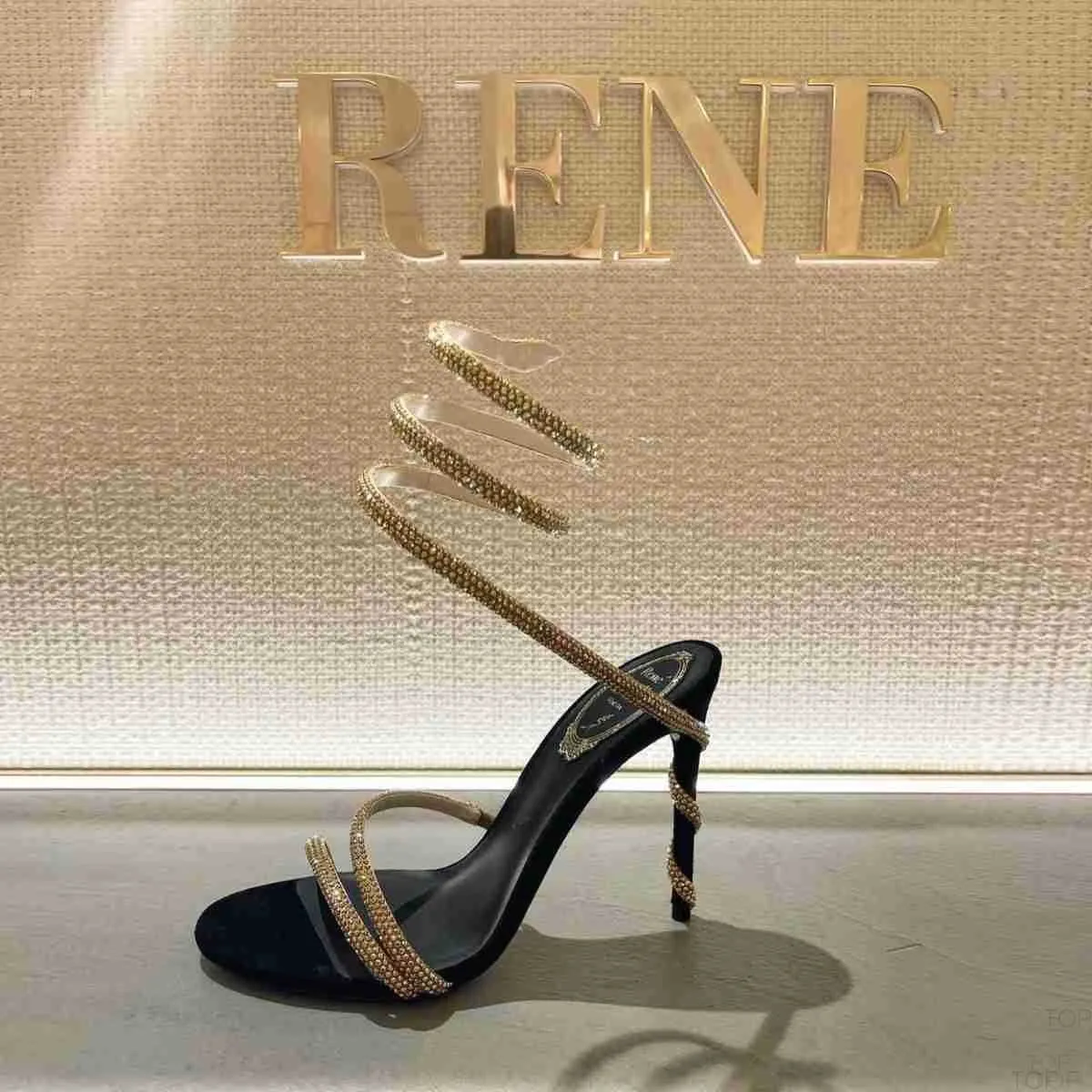Rene Caovilla Margot Soede Snake Strass Stiletto Heel Sandals Sandals Evening Women Women High Heeled Vistracters Onkle Wraparh3g