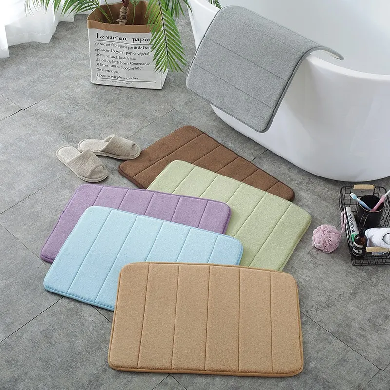 Entry doormat Bathroom memory sponge non-slip floor mat toilet absorbent foot mat kitchen dirty resistant small carpet