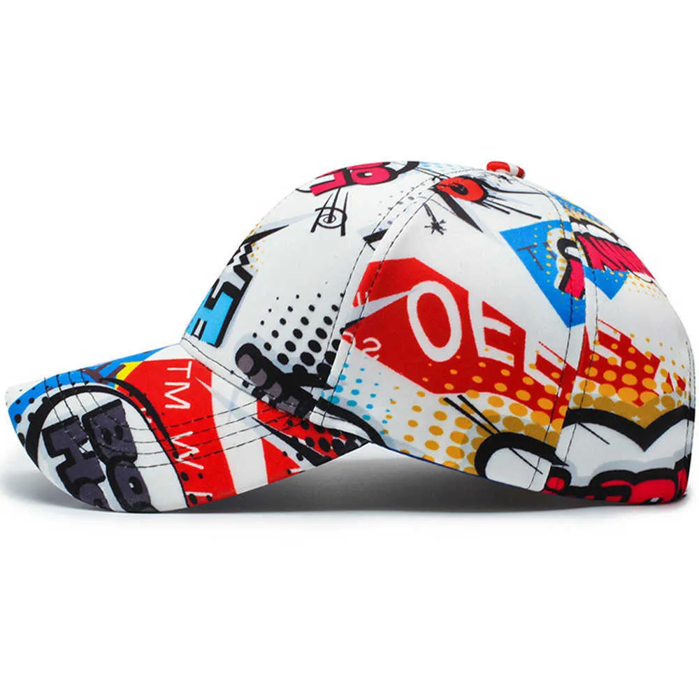 Graffiti New Fashion Baseball Cap Letters Casual Sports Teenage Snapback Adjustable Spring Summer Sun Hat Hip Hop Caps EP0023 (9)