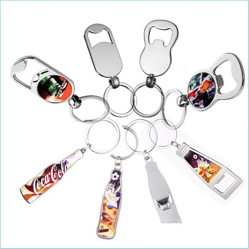 Party Favor Sublimation Blank Bottle Opener Metal Oval Shaped Keychain DIY Drink Form CorksCrew Festival Supplies Drop Delivery Home Dhhyb