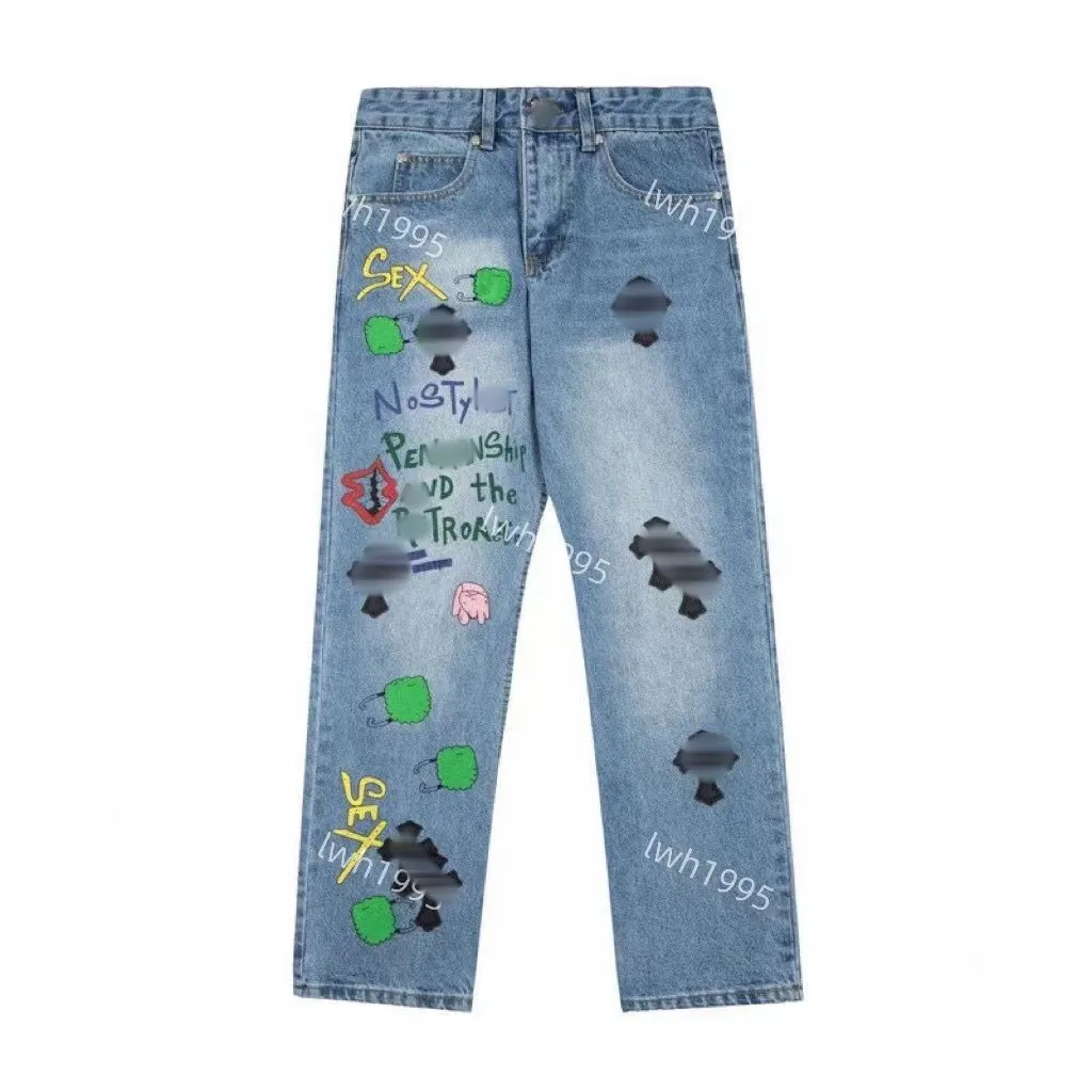 Fashion Luxury Brand C H Jeans da uomo Pantaloni a gamba dritta in denim blu americano con croce per uomo e donna